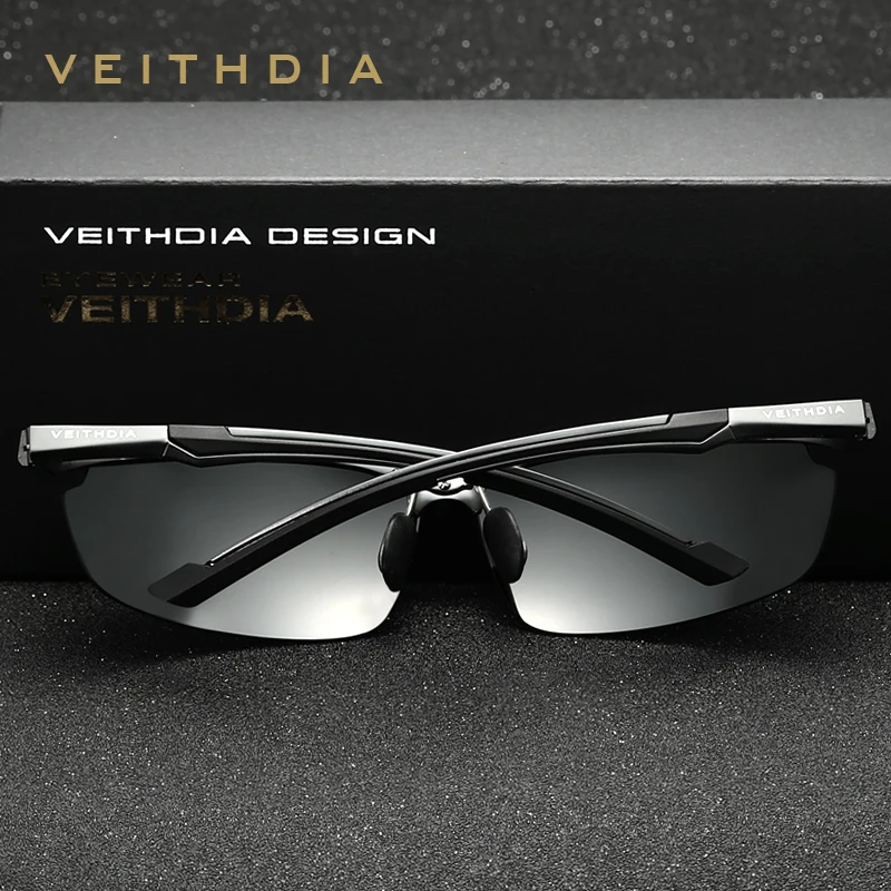 VEITHDIA Brand Designer Men\'s Sunglasses Aluminum Magnesium Polarized UV400 Sun Glasses Cycling Sports Male Outdoor Eyewear 6592