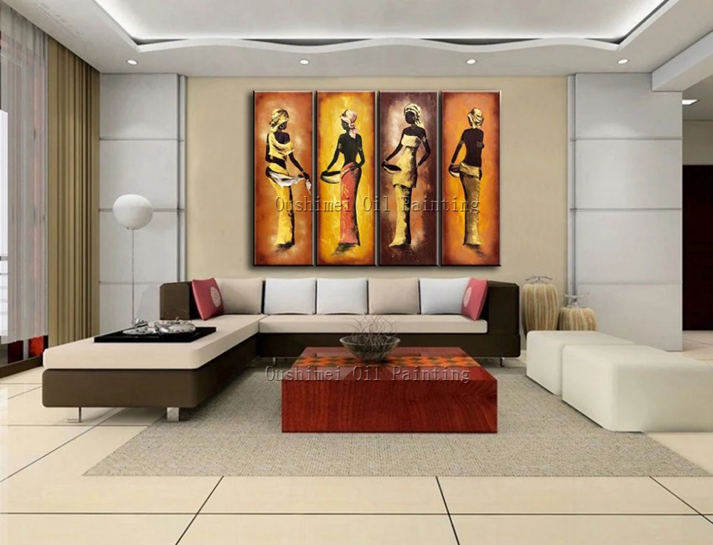 

Superb Artist Hand-painted High Quality Wall Decorative African Women Oil Painting On Canvas Modern Africa Canvas Painting