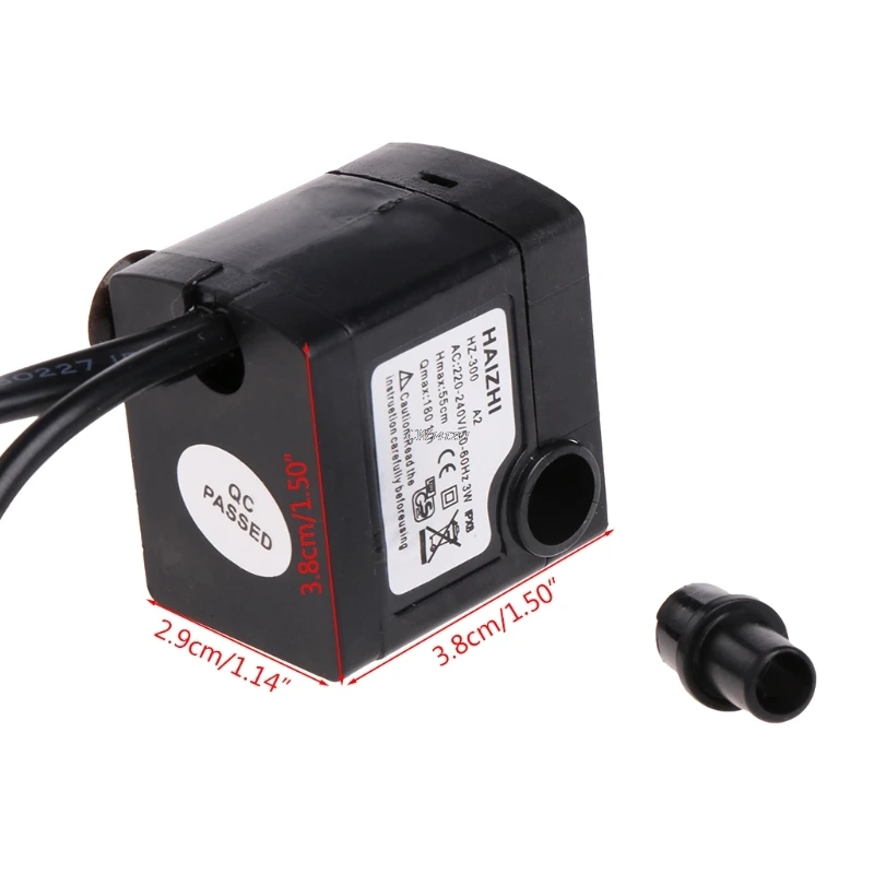 1PC AC 220V 3W Submersible Water Pump LED Aquarium Fountain Fish Pond Tank EU Plug DropShip