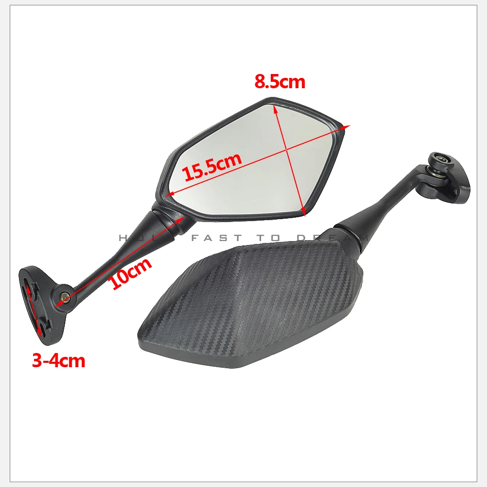 For Kawasaki Versys Z800 Ninja ZX-10R 250SL 650R ZX-14 H2R Mirror Motorbike Scooter Rear View Mirror Carbon-Look