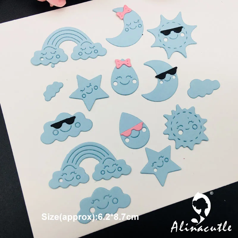 Alinacutle metallo taglio muore taglio luna sole stella nuvola buon tempo Scrapbook mestiere di carta Album carta pugno coltello Art Cutter