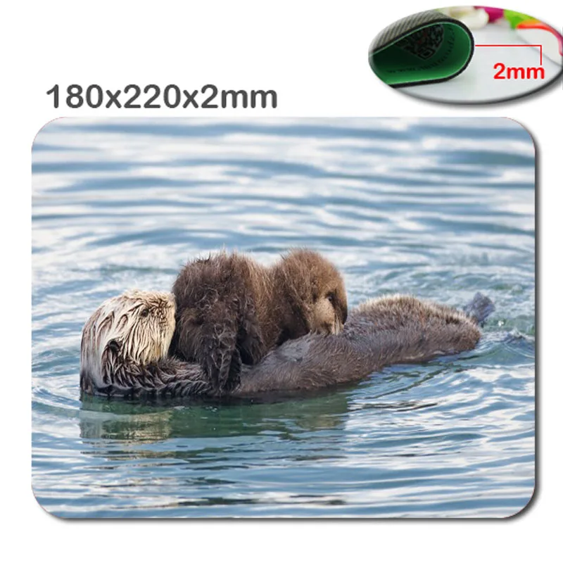 Quick print Sea Otters Personalized Style Custom Oblong Gaming Mousepad Standard Size 220*180*2mm Gaming Mouse Pad Office  Gift