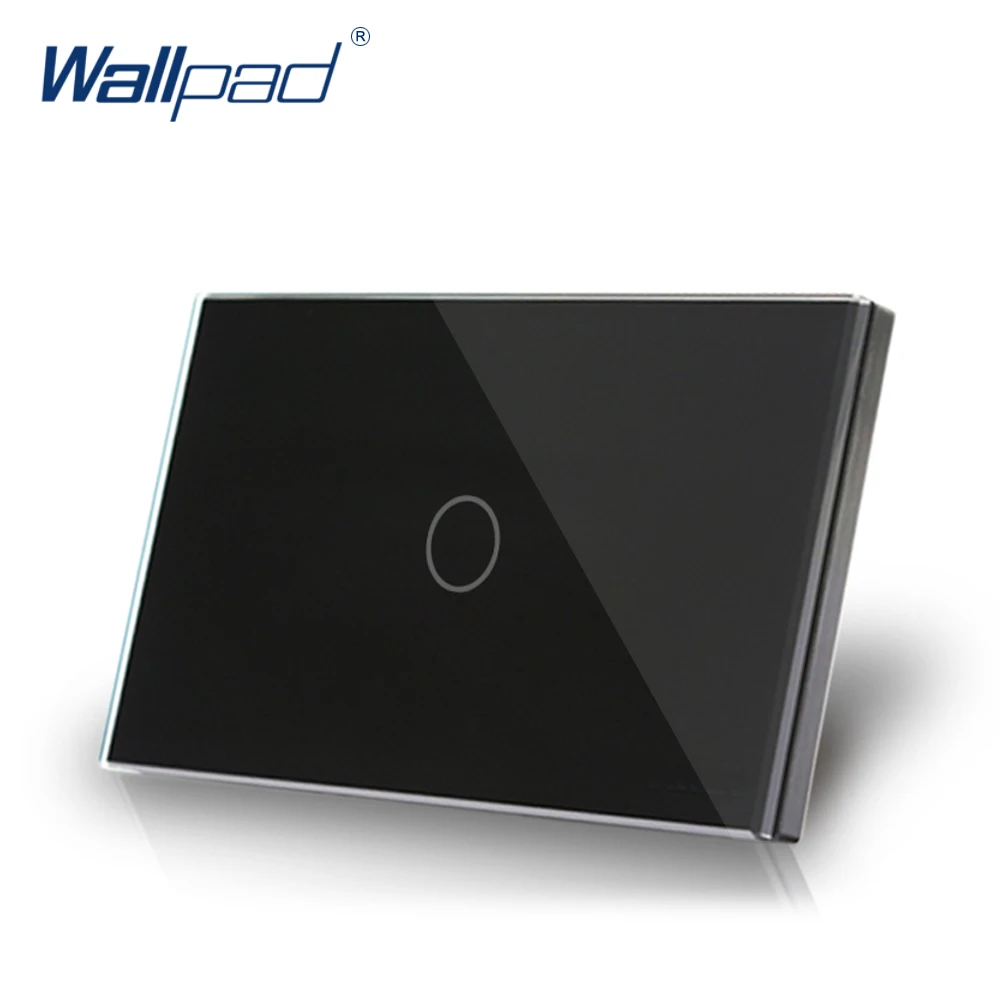 

1 Gang 1 Way US/AU Standard Wallpad Touch On/ Off Switch Touch Screen Light Switch Black Luxury Crystal Glass Panel