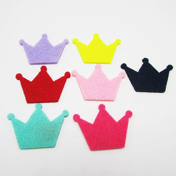 4cm non-woven crown padded applique 100pcs/lot garment appliques for decoration DIY hair accessories