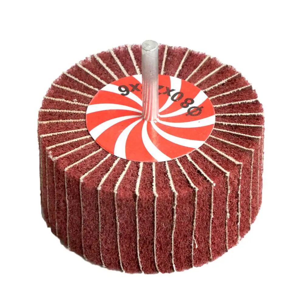 Almofada de esfregão não tecida para broca, lixamento, roda Flap, fibra de nylon montada, escova de polimento, 6mm, grão 320, 180