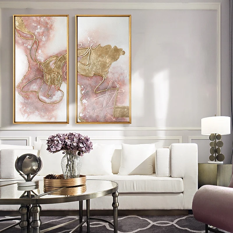 Abstract painting wall art acrylic pink canvas paintings for living room home wall decor 100% handmade modern oil painting