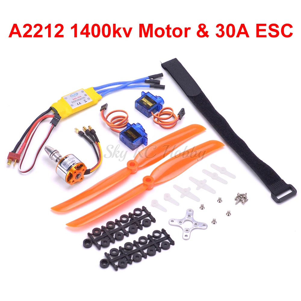 A2212 2212 1400KV Brushless Motor 30A ESC Motor SG90 9G Micro Servo 8060 Propeller for FPV RC Fixed Wing Plane Helicopter