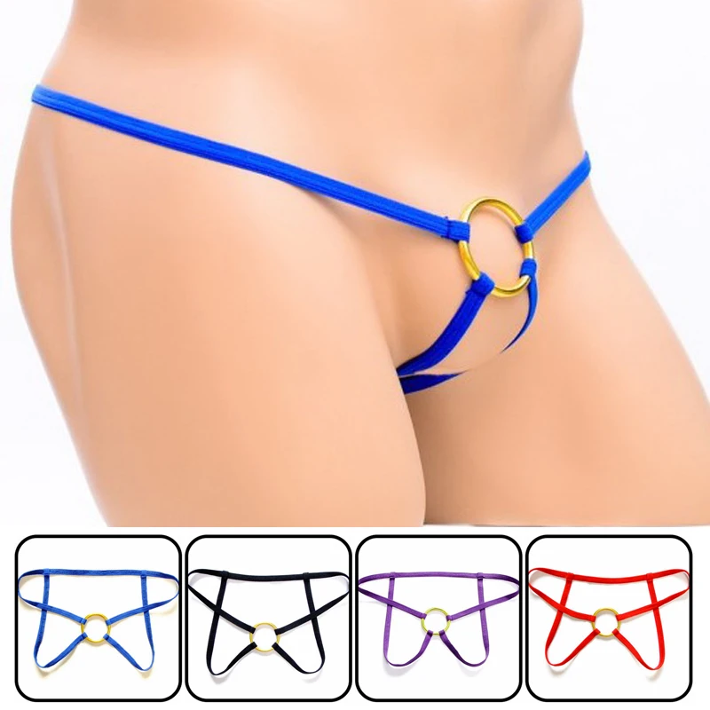 5cm Ring Open Crotch Sexy Mens Gay Underwear hollow out Penis Cock Erotic G Strings Tanga T Back Panties Jockstraps Lingerie