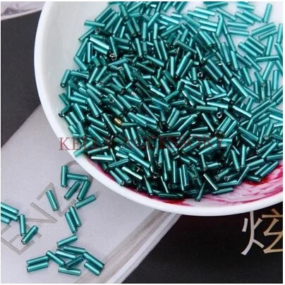 

2*6MM 200G Charm Blue Green Glass Bugle Tube Seed Loose Spacer Glass Beads For Jewelry Making Bracelet/Necklace DIY Beads