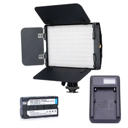 SETTO Ultra Thin Light Weight Bi-color LED Video Camera Light with Barndoors Kit for Youtube Vlog Canon Nikon Sony Camera