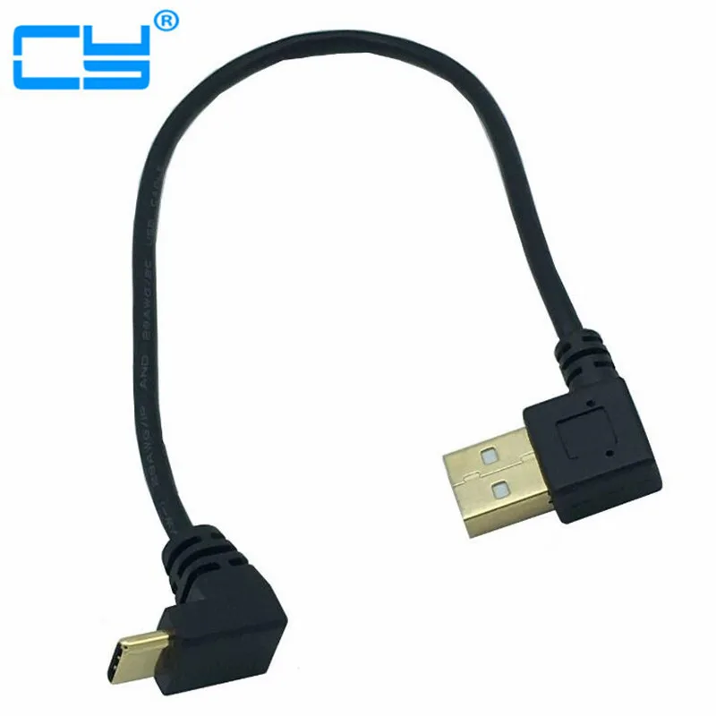 GOLD Plated Left Angle USB2.0 (Type-A) Male to USB3.1 (Type-C)Male Up & Dwon Angle USB Data Sync & Charge Cable Connector