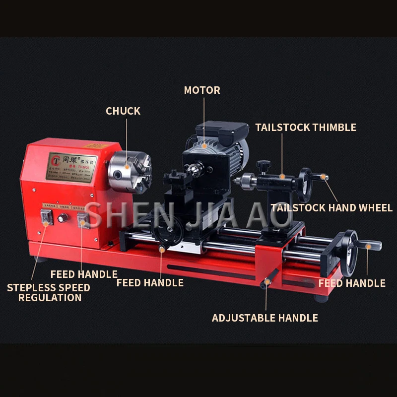 TC6030 Small Machine Tool Bead Machine Multifunction Lathe Ball Machine Desktop Micro Bead Woodworking Lathe Machine 220V 1PC