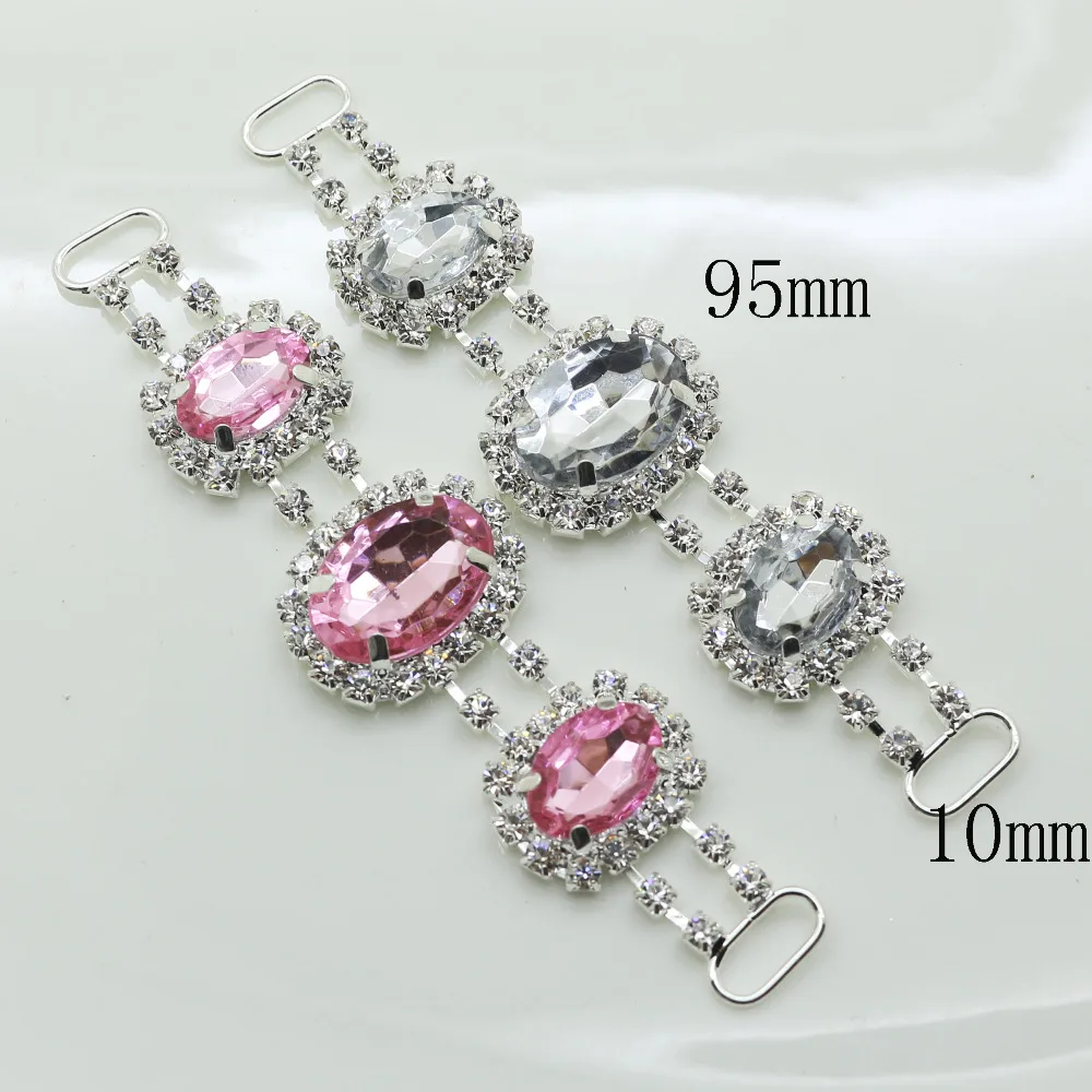 1pcs Crystal Silver Rhinestone Bikini Swimwear Colorful Connectors/ Buckle Metal Chain Buttons For Swimwearr