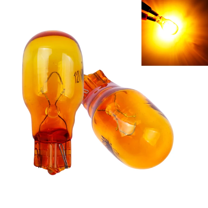 2pcs Car T15 W16W 12V 16W Side Light Car Bulb halogen Lamp Warning Lights Clearance Auto Natural Glass Amber