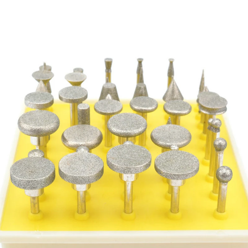 Borntun 50 unids/set 3mm de diamante brocas para aire neumático amoladora eléctrica de la máquina
