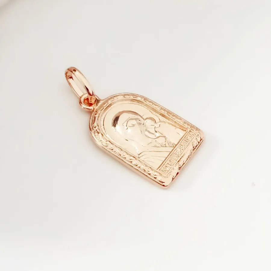 Traditional Pendants Church 585 Rose Gold Color Jewelry Eastern Orthodox Crucifix Men Women Necklace Pendant