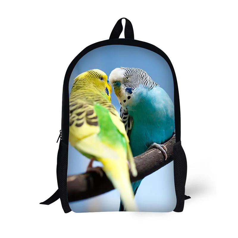 bird parrot print school backpack light weight bag for children cheap backpack for kids school bag high quality