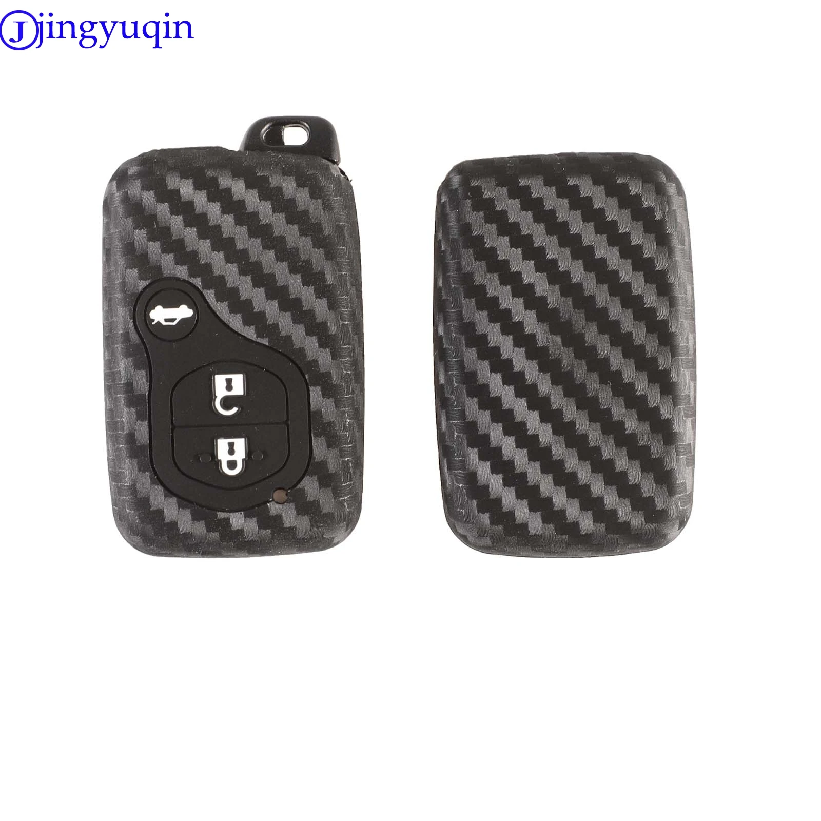 jingyuqin 3b Carbon Silicone Remote Folding Key Case Cover For Toyota Land Cruiser Prado 150 Camry Prius Crown For Lexus