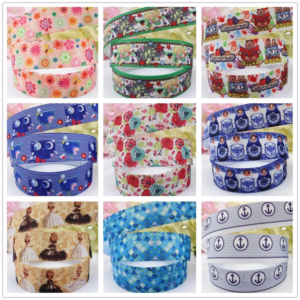 16607-72 , 25MM Matryoshka Printed grosgrain ribbon,garment accessories hair accessories material, DIY Handmade decoration