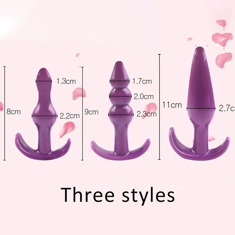 3Pcs/Set Comfortable Silicone Dildo Anal Plug Beads Butt Plug Anus Erotic No Vibrator Sex Toys For Women Women Gode Adult Games