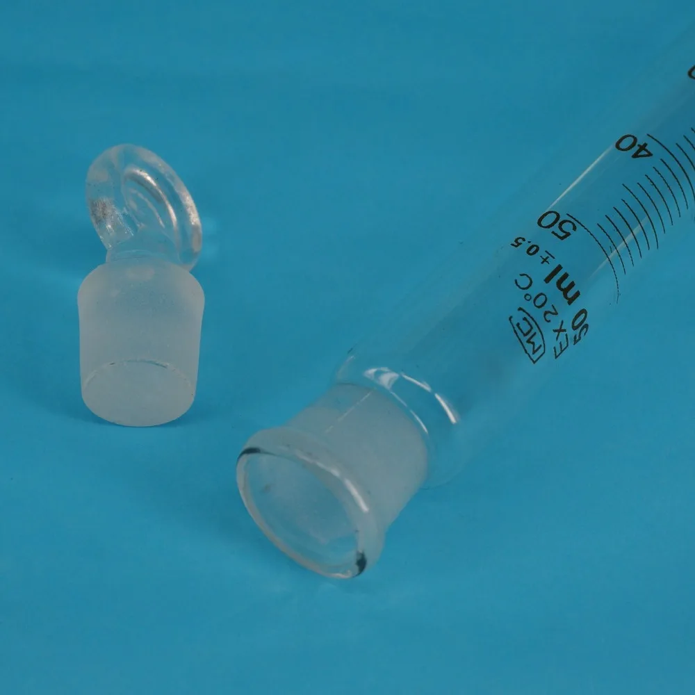 50ml Absolvierte Linie Lab Klar Glas Reagenzglas Runde Bottom mit Stopper