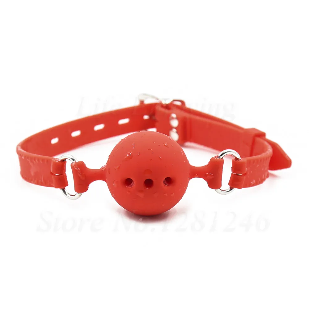 3 Size Soft Silicone Open Mouth Gag Ball BDSM Bondage Restraints Sex Toy For Adults Slave Open Hole Ventilation Gag For Couples