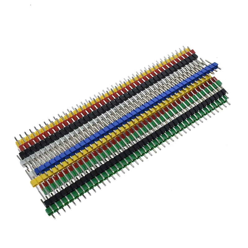 12 قطعة 2.54 مللي متر Preto + Branco + Vermelho + Amarelo + أسود + azul Unica Linha Masculina 1X40 1*40 رأس دبوس Tira ROHS CGKCH090 أنثى