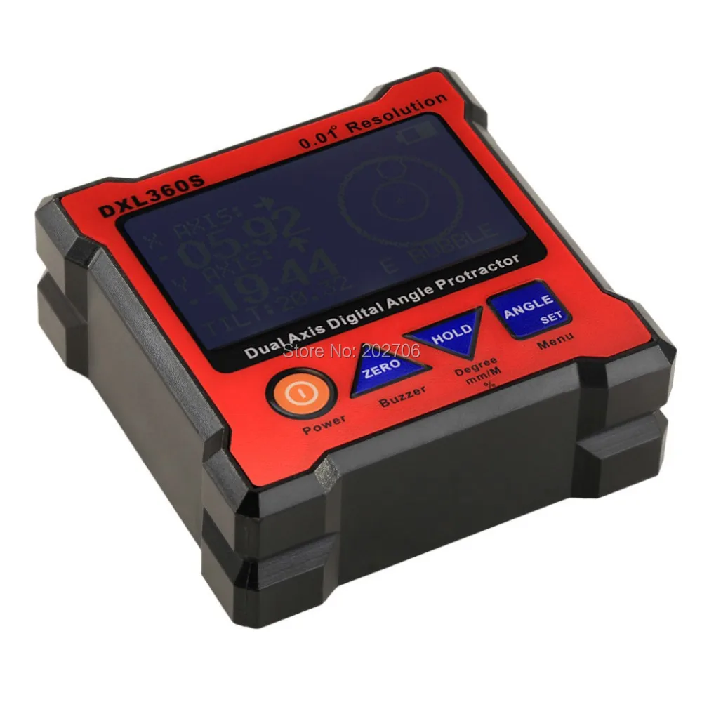 DXL360S Angle ruler Elevation meter Dual Axis Level measure box Digital Protractor Inclinometer