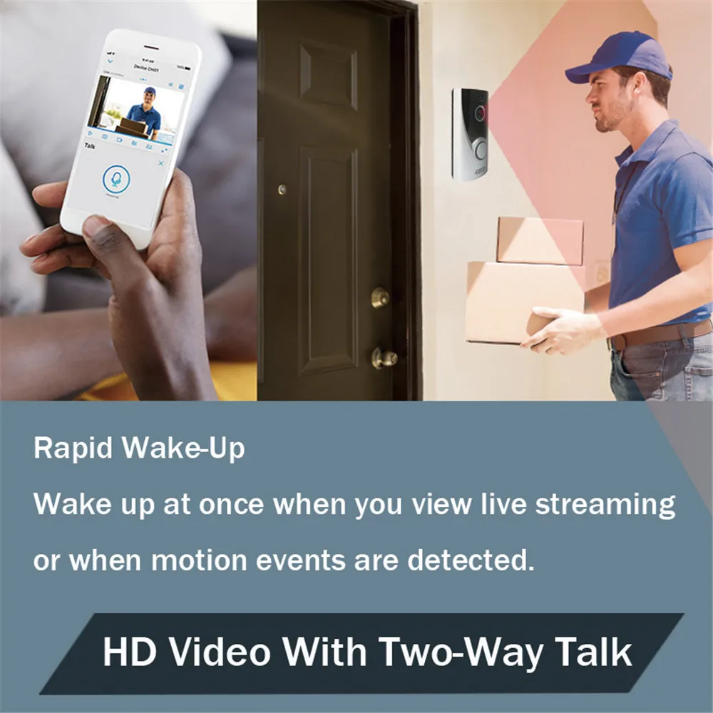 UCYBO wifi video doorbell 1080P HD wireless video intercom home security ip camera Infared IR pir alarm video door phone