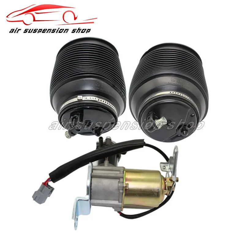 

Set Rear Air Suspension Spring Bag Gas Shock Compressor Pump for Toyota Land Cruiser Prado 120 Lexus GX470 4808035011 4891060020