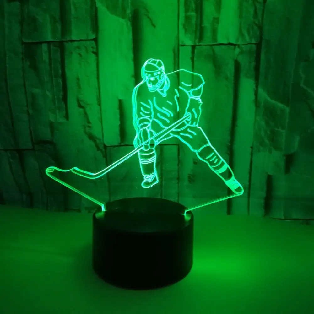 Ice Players Colorful 3d Lights Led Acrylic 3d Light Touch Remote Visual Illusion Led Night Light Novelty Luminaria Led Kids Lamp