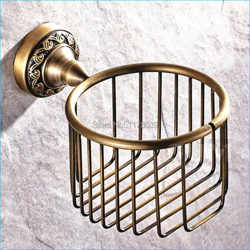 

wall mount Roll Paper Holder,brushed brass toilet paper holder,Antique paper towel rack,J16022