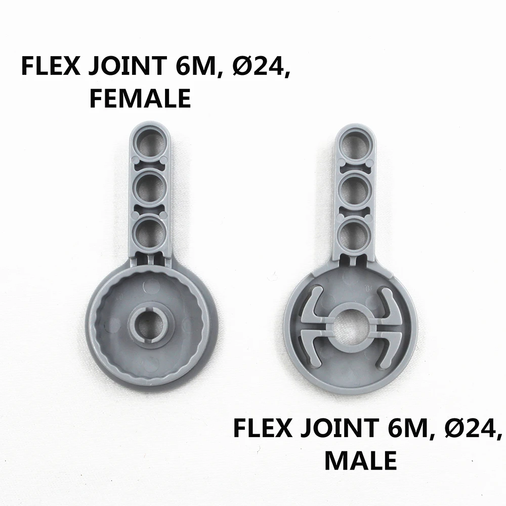 

MOC Technical Parts 4pcs FLEX JOINT 6M, DIA24, MALE & FEMALE compatible with major brand for kids boys toy 44224 & 44225