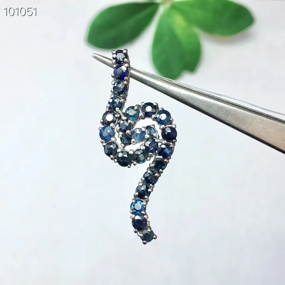 

Sapphire pendant Free shipping Natural and Real sapphire 925 sterling silver pendant