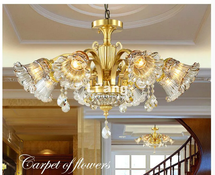 

Free Shipping Brass Chandelier, European Modern Antique Brass Chandelier, Vintage 100% Copper Lamp AC110V/220V 100% Guaranteed