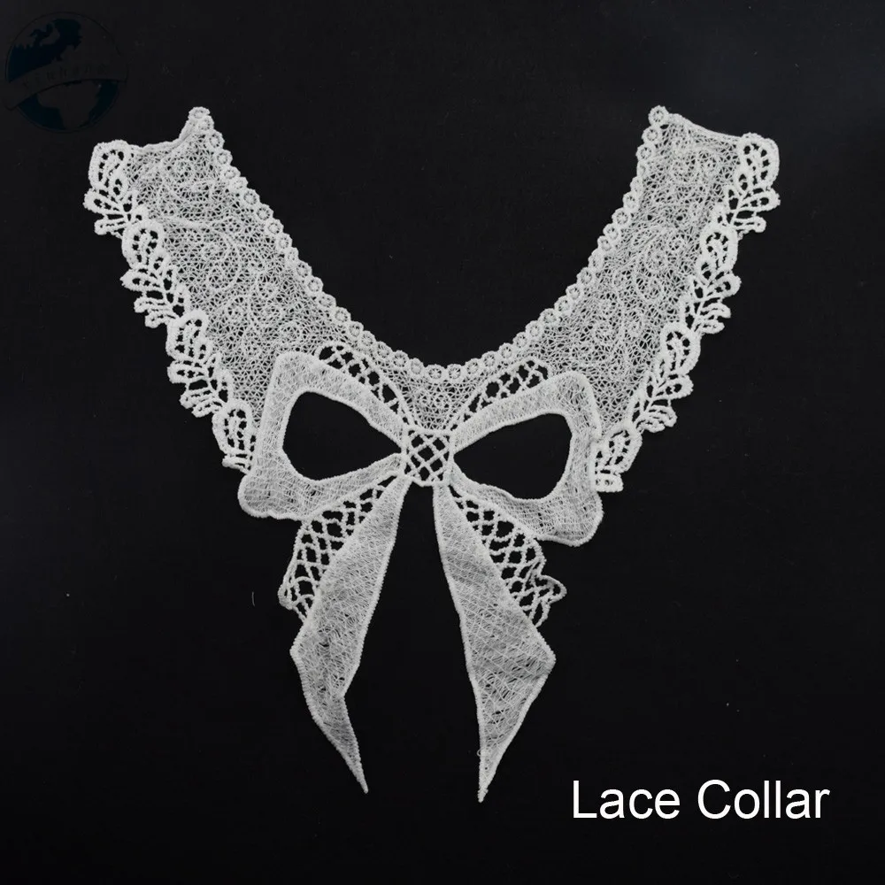 lace false collar  white embroidered fake lace collar trim diy women applique sewing supplies african guipure lace collars#3638