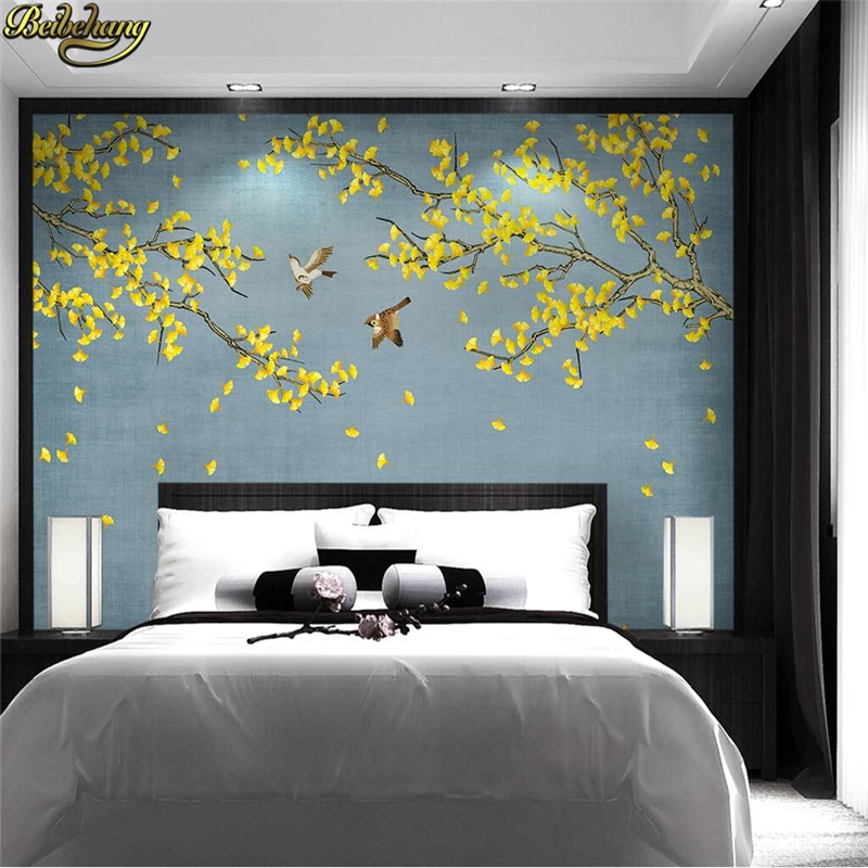 beibehang Custom Ginkgo leaves 3d flooring Photo Wallpaper Mural Wallpapers For Living Room Bedroom wall papers home decor