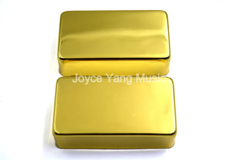 1 Set of 2pcs Niko Gold Brass Sealed Closed Humbucker Pickup Cover For LP Style Electric Guitar