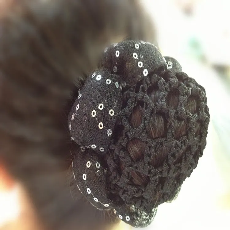 Beautiful Bun Cover Snood Women Hair Net Ballet Dance Skating Crochet Fanchon Rhinestone Styling Headwear Accessories