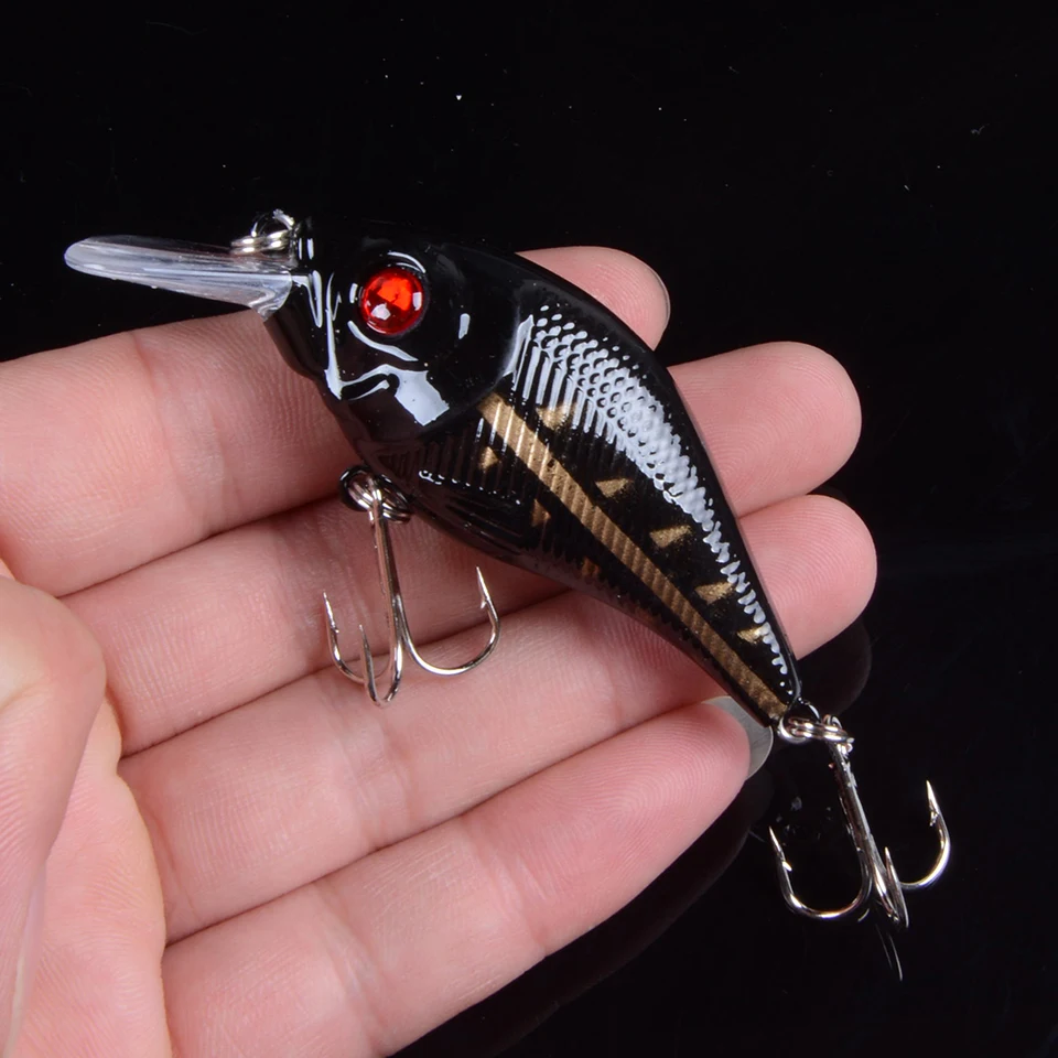 Señuelos duros VIB de 7,5 cm y 10,2g, anzuelos triples, Crankbait, Wobblers, aparejos de pesca, 3DEyes, 1 unidad