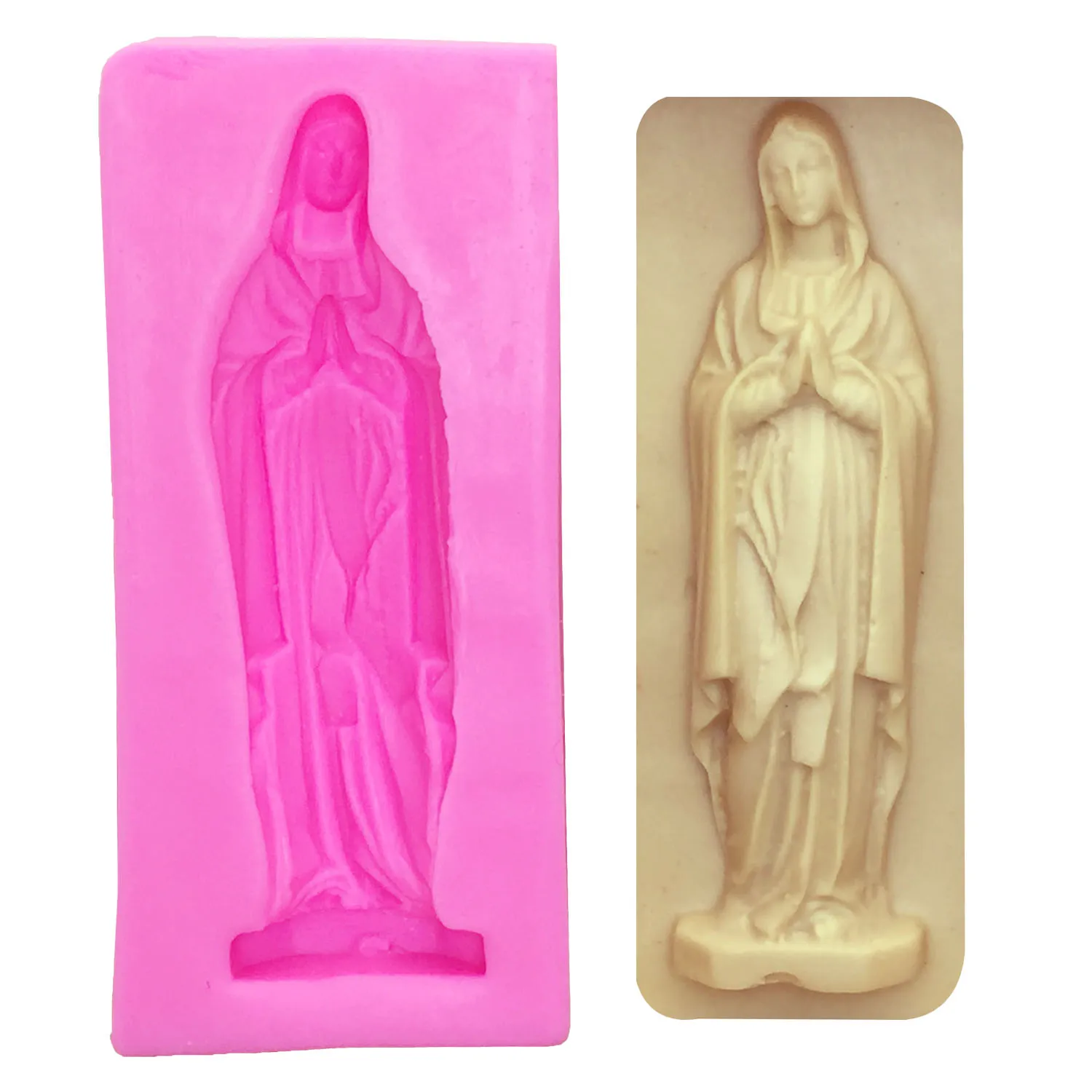 M0235 Silicone mould Virgin Mary 3D Mold Soap Moulds Fondant Cake Decorating Baking Tools