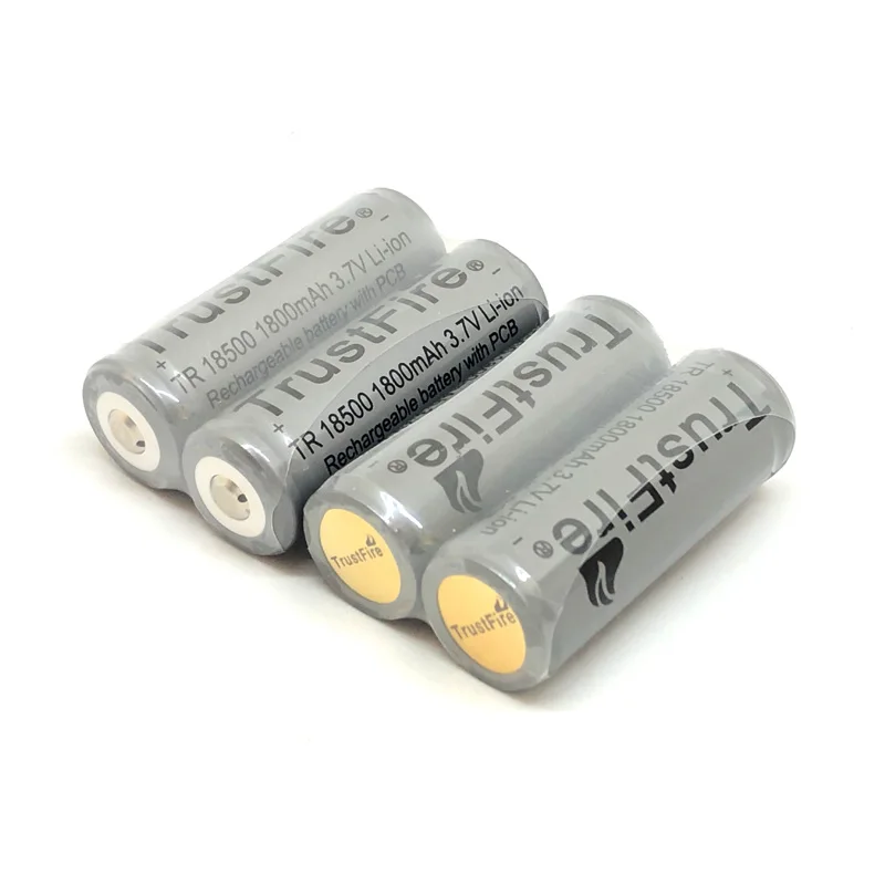 10pcs/lot TrustFire TR 18500 1800mAh 3.7V Rechargeable Lithium Protected Battery Camera Flashlight Torch Batteries Cell with PCB