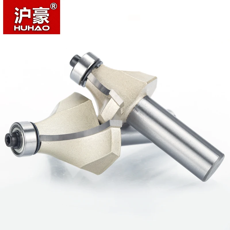 HUHAO 1pc 1/2 "Schaft Hartmetall Holzbearbeitung Fräsen Filet Cutter Trimmer Kopf Stoßen Gravur R-abgeschrägten Router bits