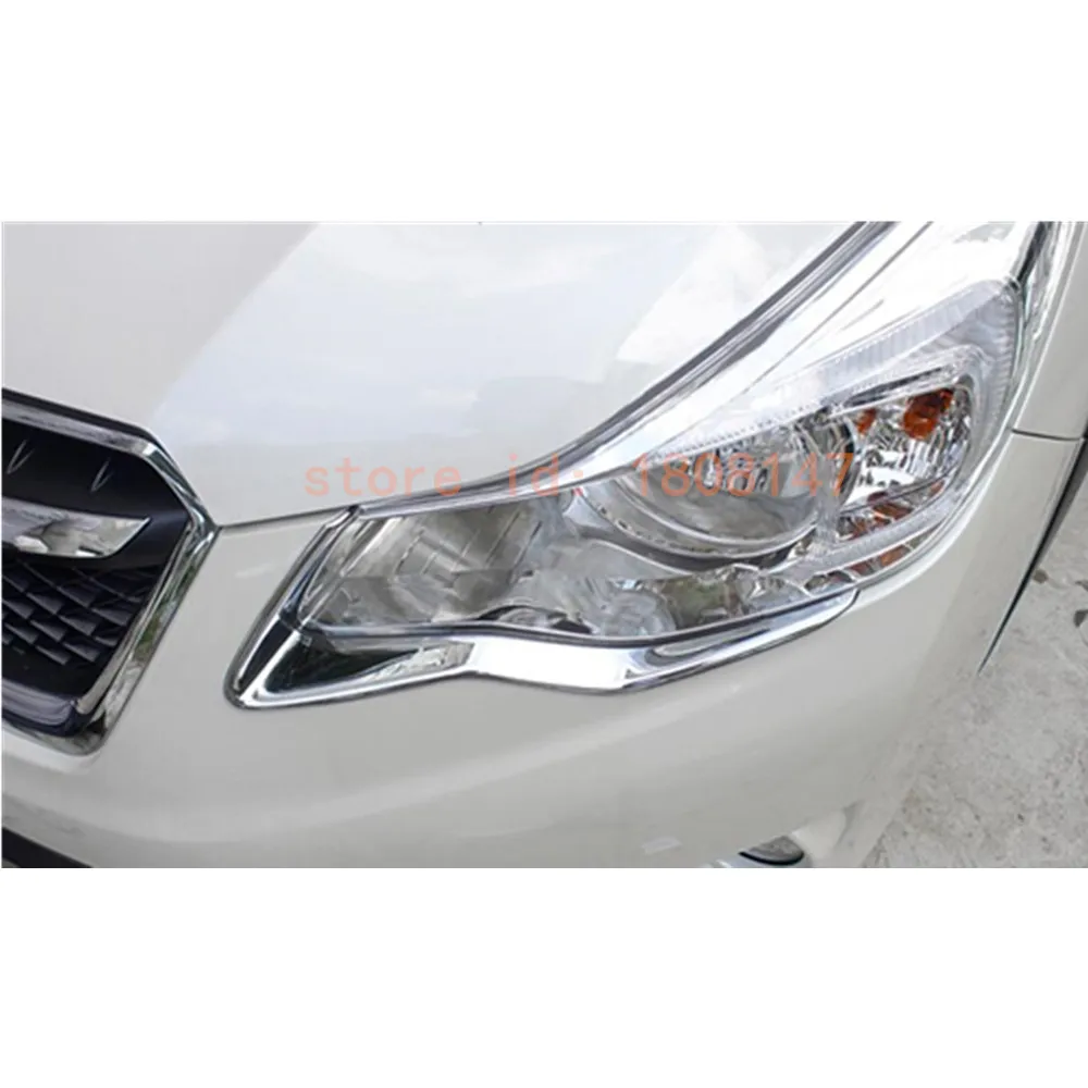 Car Front Light Lamp Detector Frame Stick Eyebrow ABS Chrome Cover Trim Sticks Hood For Subaru XV 2012 2013 2014 2015 2016 2017