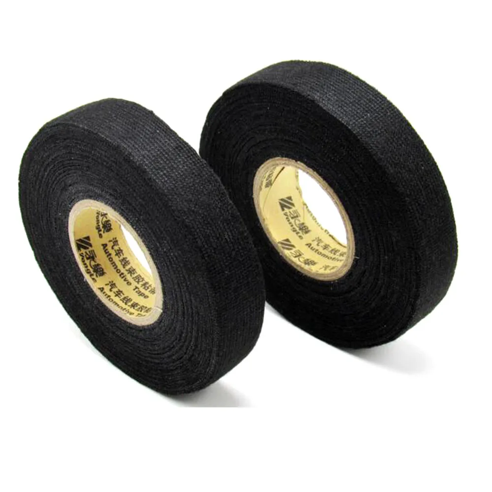 1PC 19mmx15M Black Car Auto Wiring Harness Flannel Adhesive Felt Tape 25mmx15M 32mmx12M 38mmx15M Noise-reduction Tape