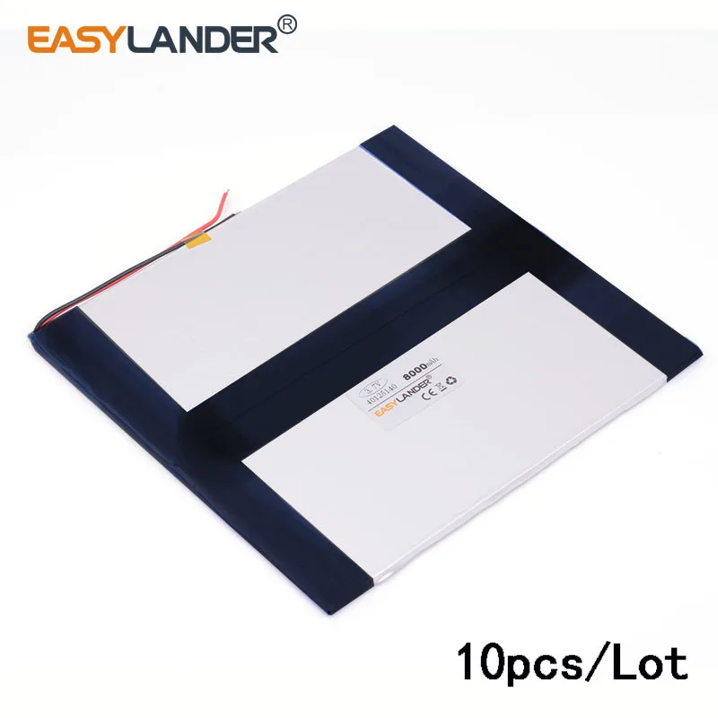 

10pcs/Lot 40125140 3.7v 8000mAh lithium Li ion polymer rechargeable battery For CH Tablet PC Battery Perfect quality of lor