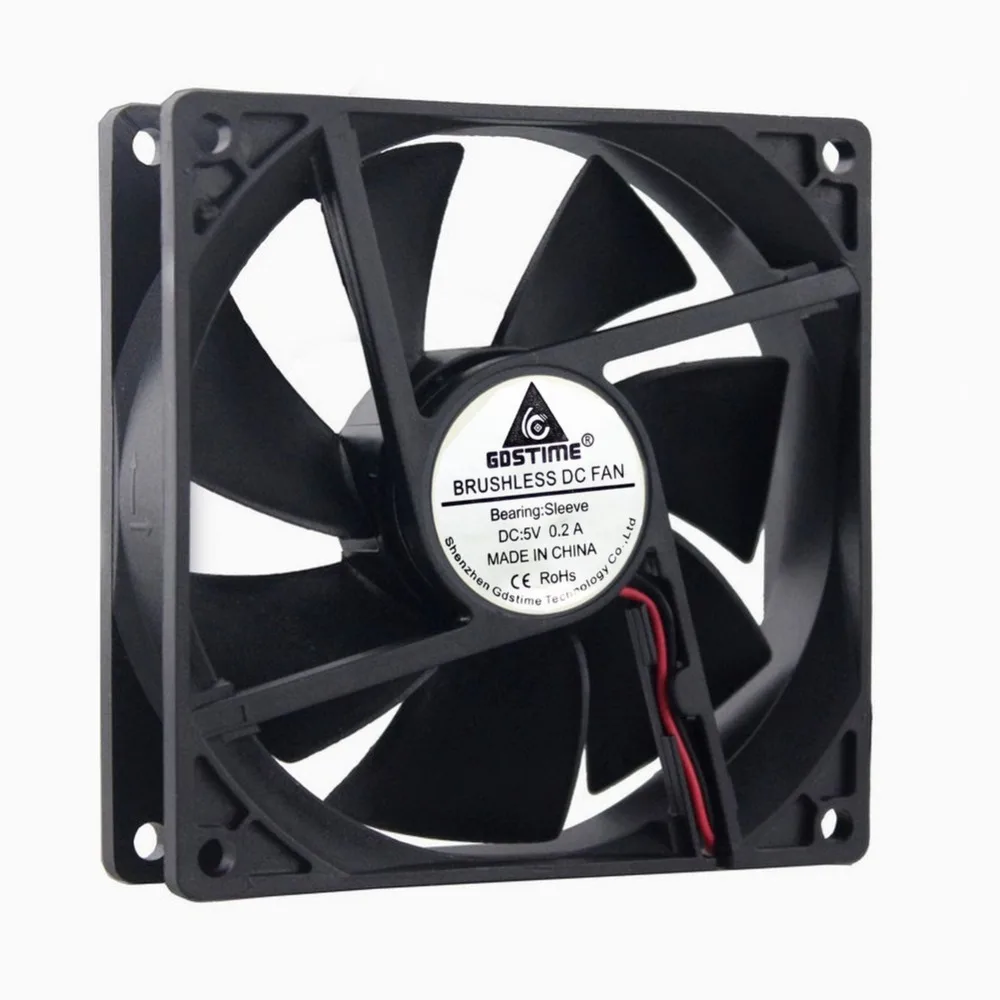 Gdstime 2 pieces DC 5V 92*92*25mm 9225s USB Axial Motor Cooling Fan 92mm x 25mm 9cm DC Brushless PC Case Cooler 90mm