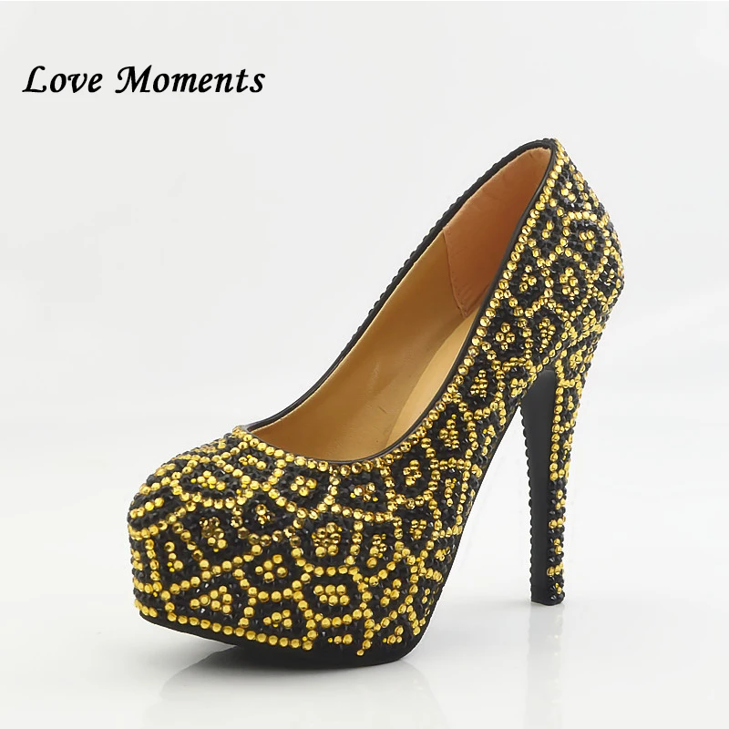 muilti color rhinestone wedding shoes Leopard high shoes woman up heel platform shoes plus size 34-43 women's party shoes