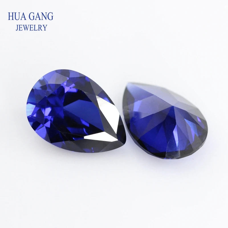 34# Sapphire Gems Stone 2x3~15x20mm Pear Cut Blue Stone Synthetic Corundum Gems Stone For jewelry Wholesale image 3
