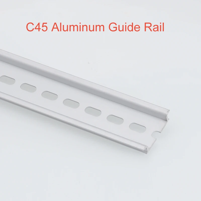 2 Stück C45 Aluminium-Führungsschiene, DIN-Montageclip, Installationsführungsschiene, feste 35-mm-Verdrahtungsreihe, MCB-Befestigungssitz, L: 500 mm – Detail 1